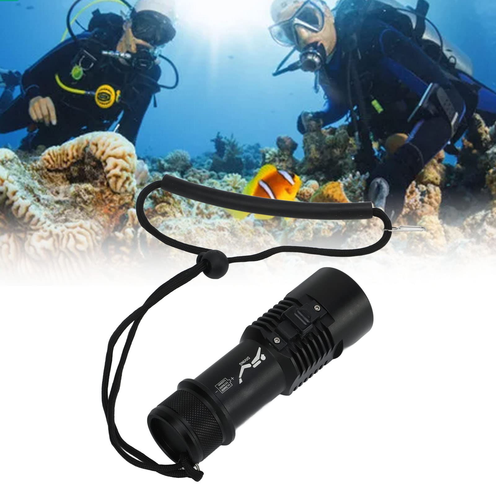 Diving Light IPX8 1500LM White Yellow Lighting Super Bright Underwater Flashlight for Exploration Camping