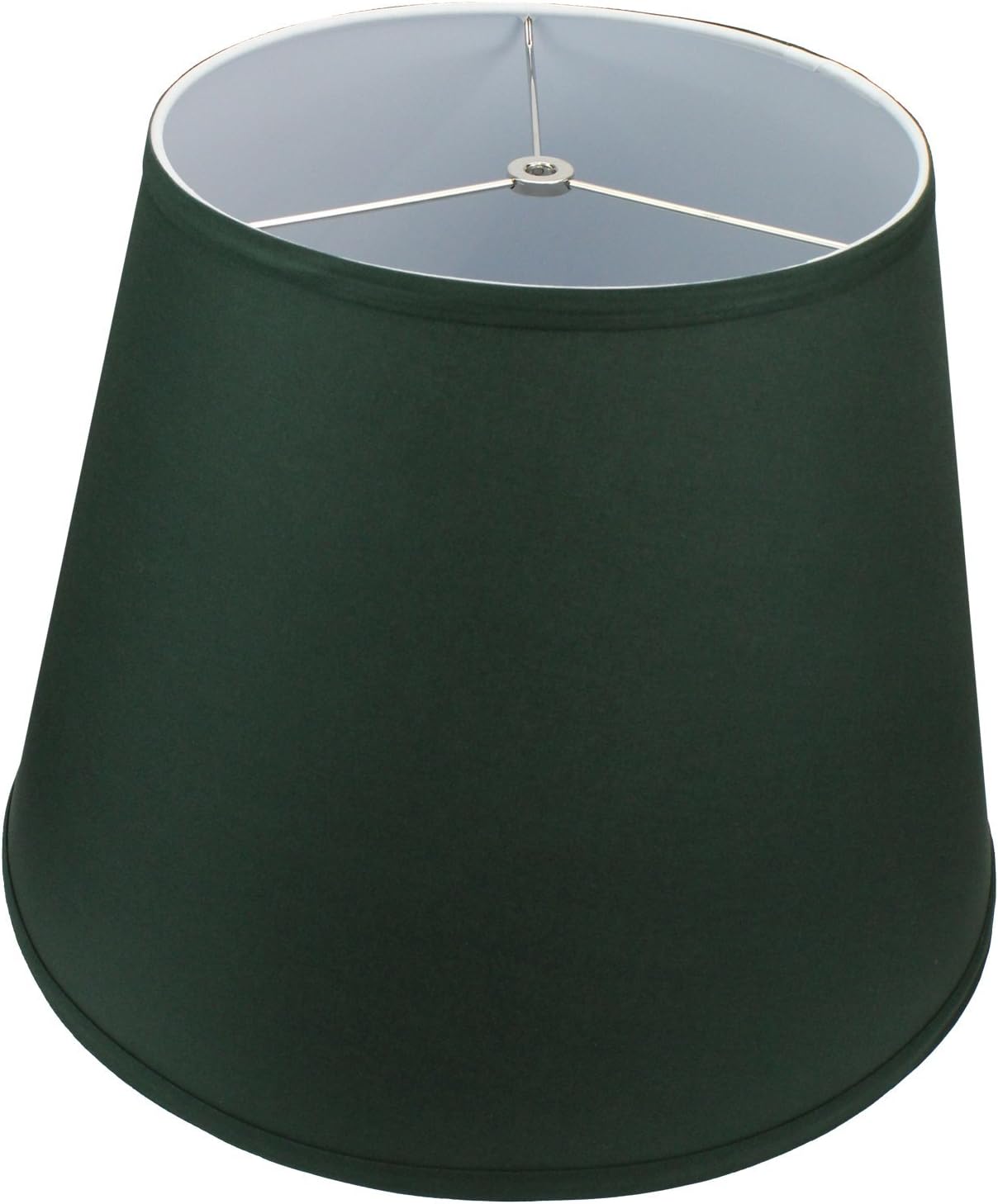 FenchelShades.com Lampshade 11" Top Diameter x 17" Bottom Diameter x 13" Slant Height with Washer (Spider) Attachment. For Use on Lamps with Harps (Hunter Green)