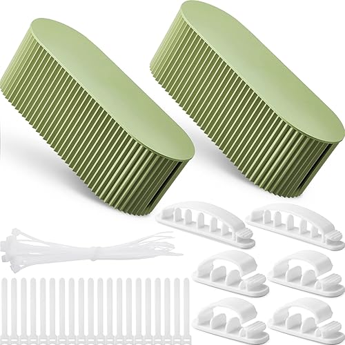 Miniatura 9 de Marsui 2 cajas organizadoras de cables negras para ocultar cables, organizador de cables de escritorio de oficina en casa, 11.8 x 5.1 x 4.3