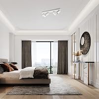 Plafonieră LED KYOTECH cu 4 spoturi GU10 rotative și reglabile, alb mat, fără becuri, pentru dormitor și sufragerie 6
