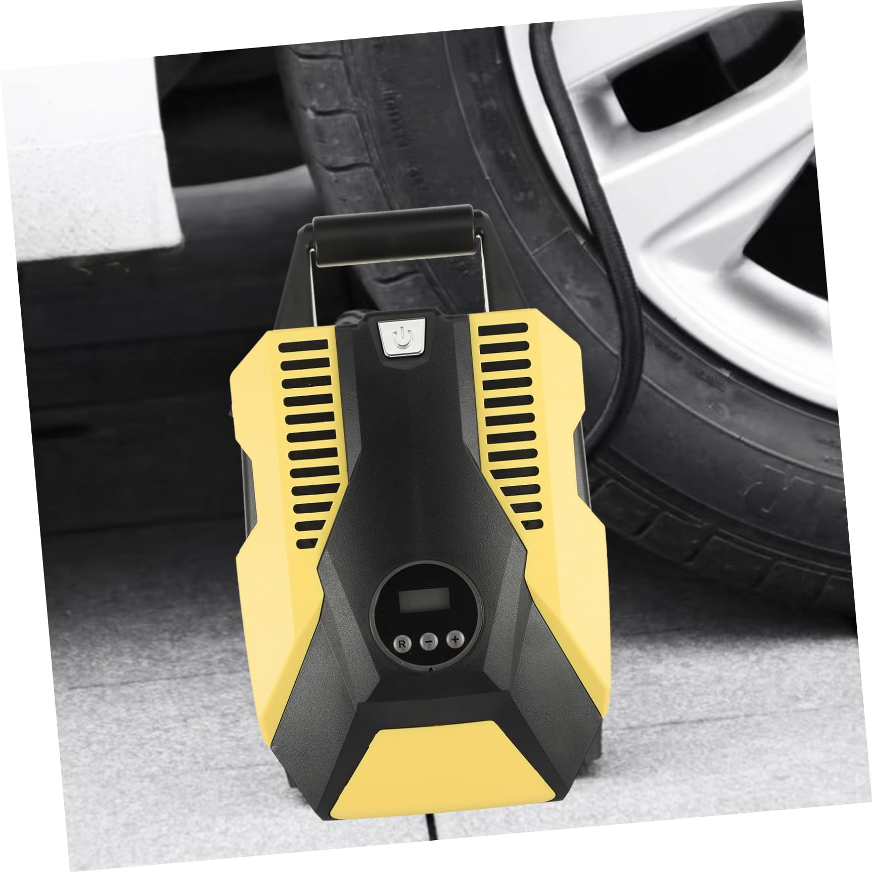 Amosfun Inflador Inteligente Portátil de Coche para Digital Neumáticos Material 12v con Bomba de Aire Automática y Pantalla Abs y Cobre, Presión Estable y Parada