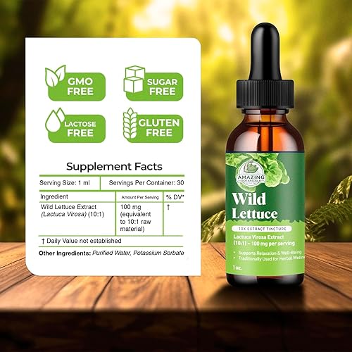 Miniatura 3 de Amazing Botanicals Wild Lettuce 10X Extracto de tintura 30,000 mg (1 fl oz (paquete de 1))