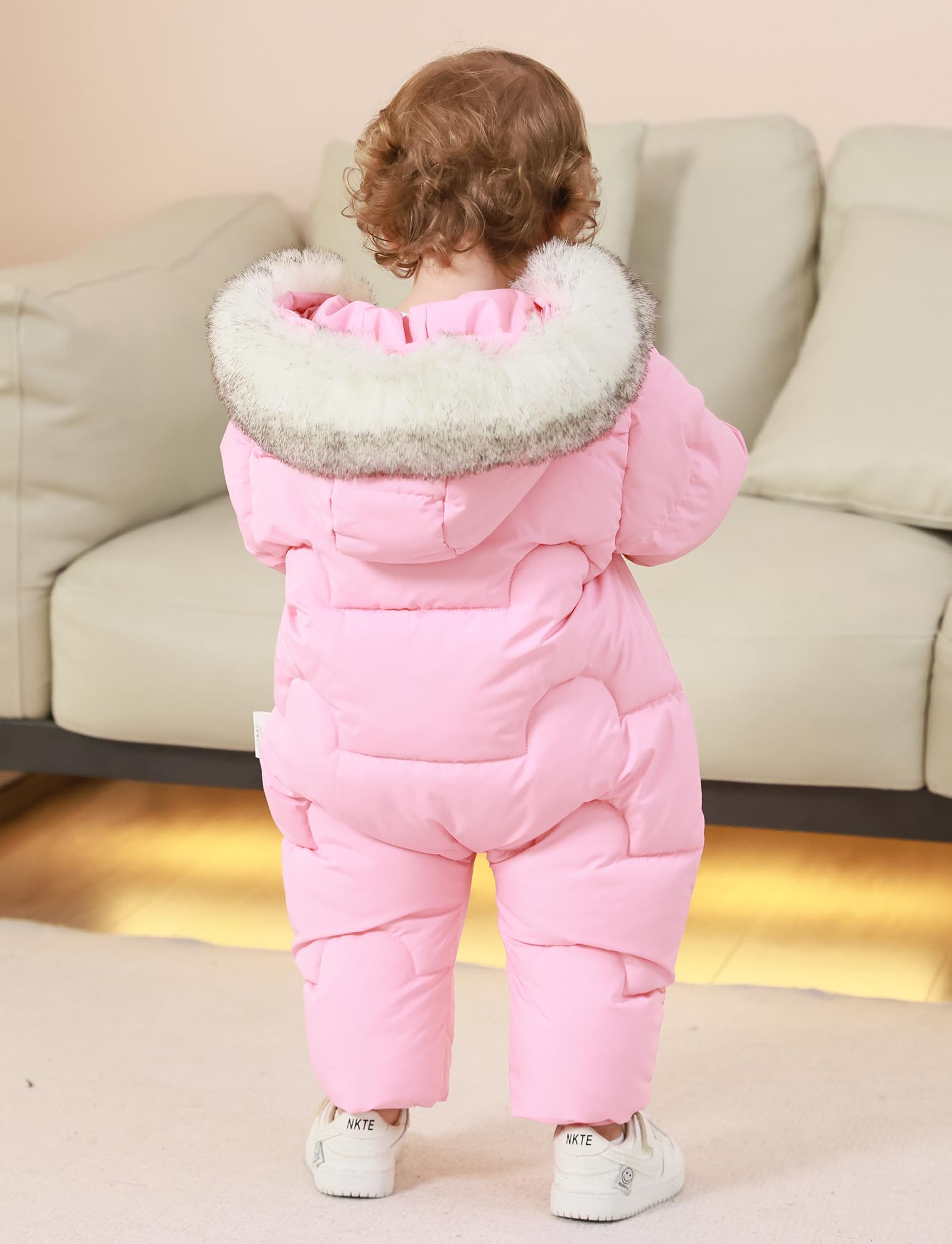 SEAUR Combinaison de Neige Bébé Doublée Barboteuse d'Hiver à Capuche Fermetures Éclair Nouveau-né Filles Garçons Tenues Chaudes 3 mois-3 ans