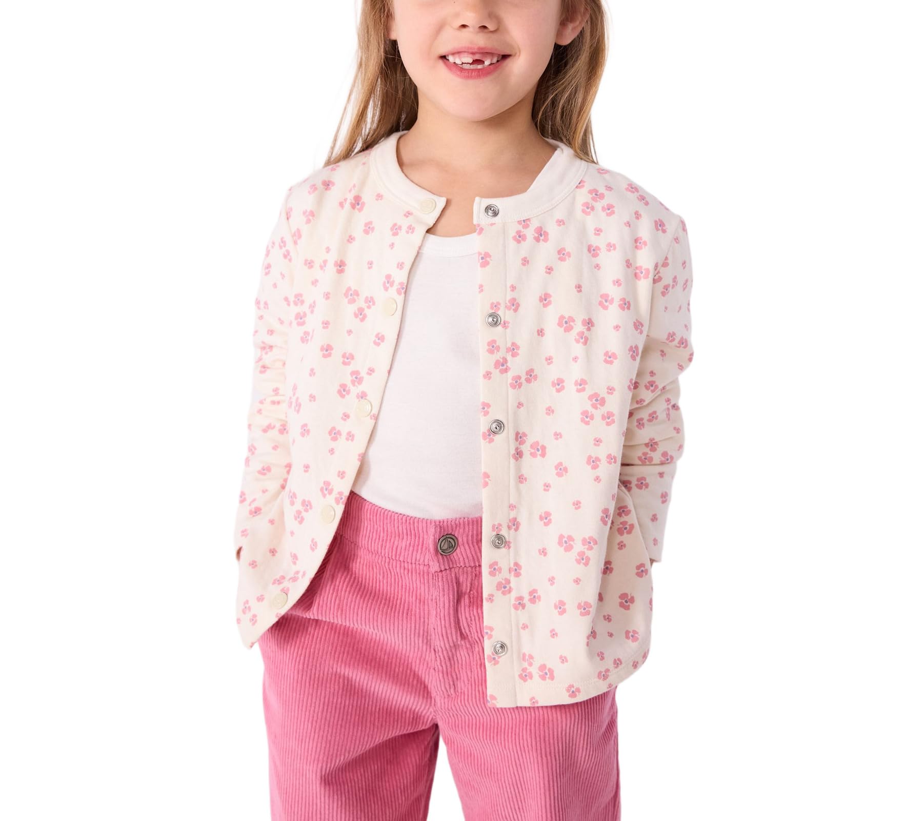 Petit Bateau Cárdigan Niño de Algodón Impreso, Milk/Multico, 12 años