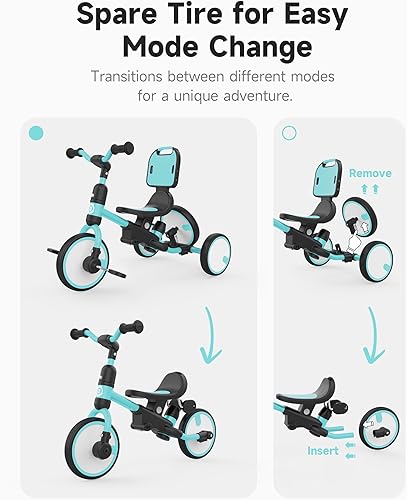 Miniatura 3 de besrey Bicicleta 5 en 1 para niños pequeños, triciclo para niños de 1 a 3 años