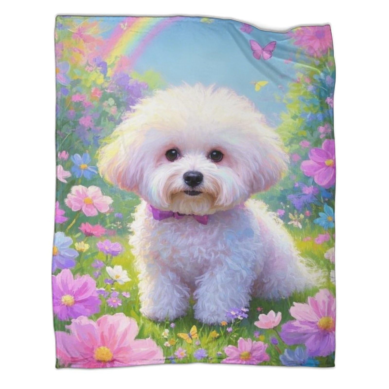 Plaid Bichon Frisé pour des soirées cocooning douillettes sur le canapé