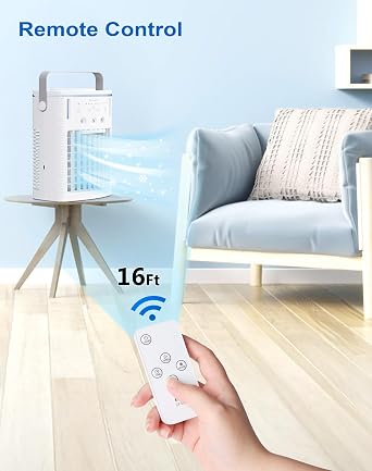 Portable Air Conditioner, 3 in 1 Portable AC Unit, Personal Mini Air Conditioner with 1000ml Water Tank, 2/4/6 Hours Timer, USB Charging Small Cooling Fan Including 5V 2A Adapter, for Indoor and