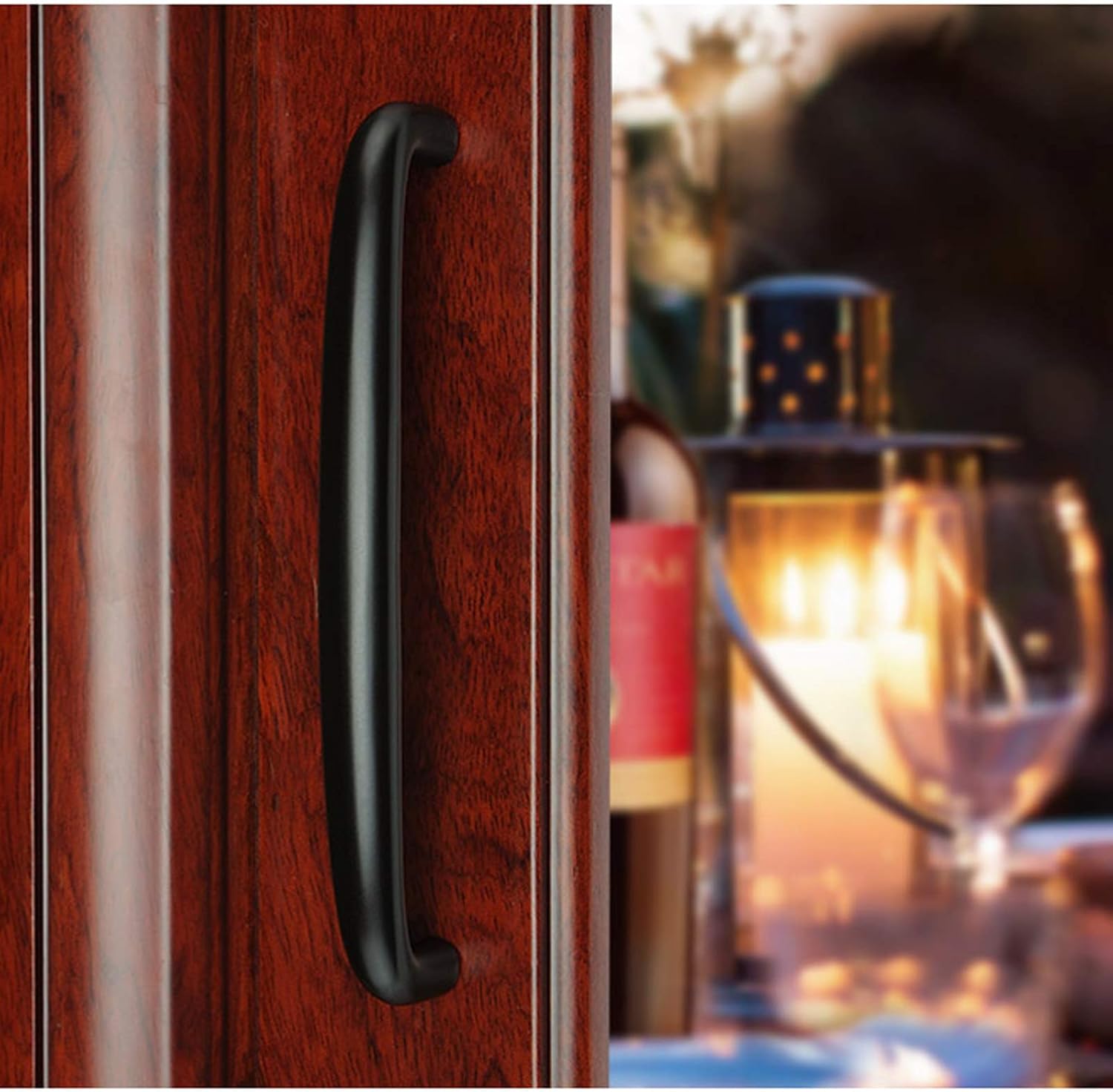 1X Golden Handle Light Luxury Brass Solid Pure Copper Modern Wardrobe Cabinet Door Cupboard American Drawer(Black Golden,Hole Distance 96mm)