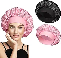 4 peças capota de cetim de seda, touca de cabelo para dormir, touca elástica de seda larga, macio, respirável (Mix1)