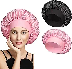 4 peças capota de cetim de seda, touca de cabelo para dormir, touca elástica de seda larga, macio, respirável (Mix1)