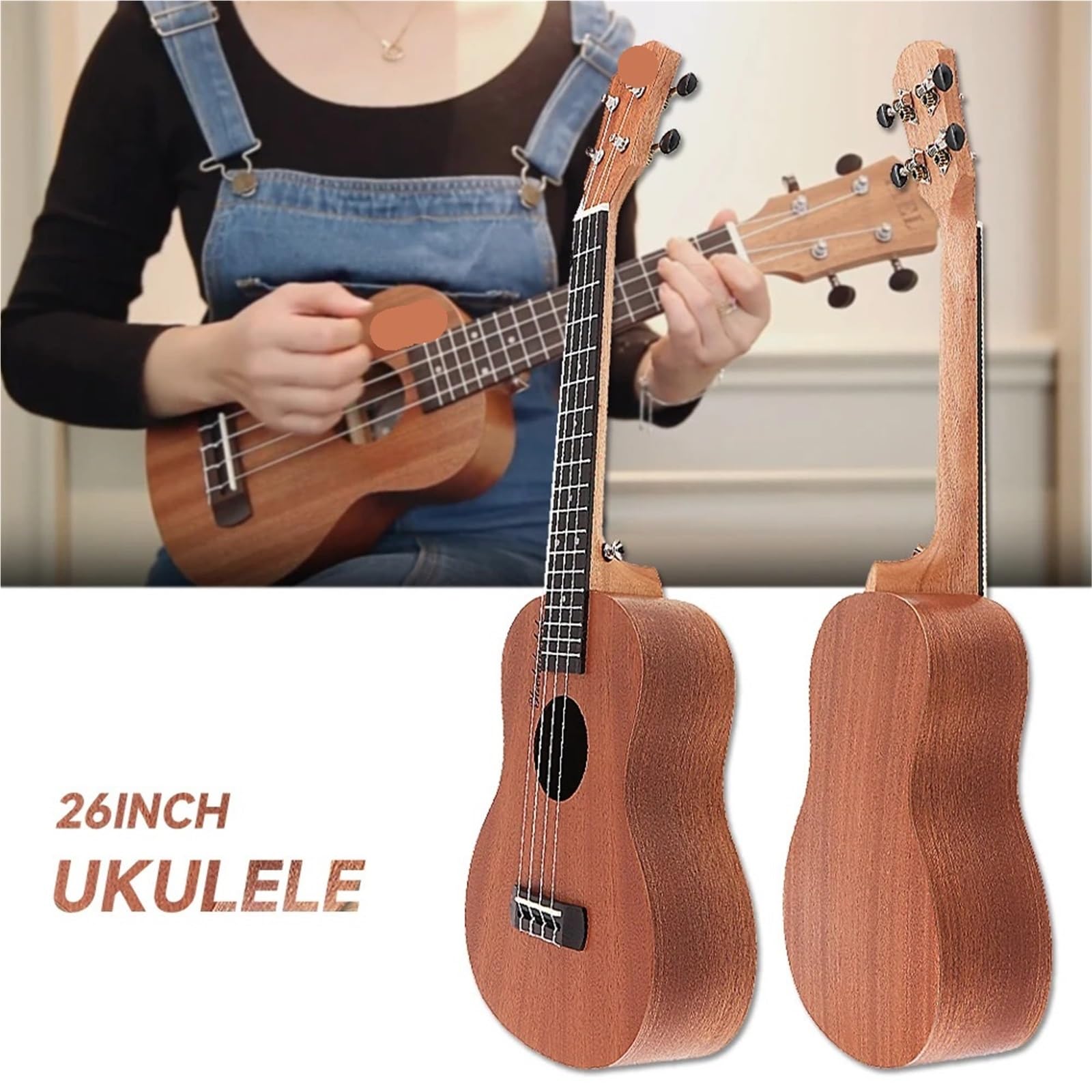 Ukulele Ukulele 26 Pollici 18 Tasti tenore Ukulele Chitarra Acustica Ukulele 4 Corde Chitarra Strumento Musicale
