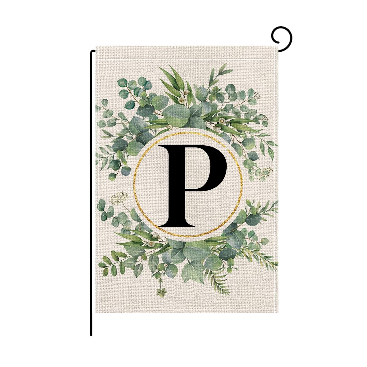 wyooxoo Monogram Letter P Floral Garden Flag 12x18 Inch Double Sided Outside Outdoor Family Last Name Initial Yard Flag