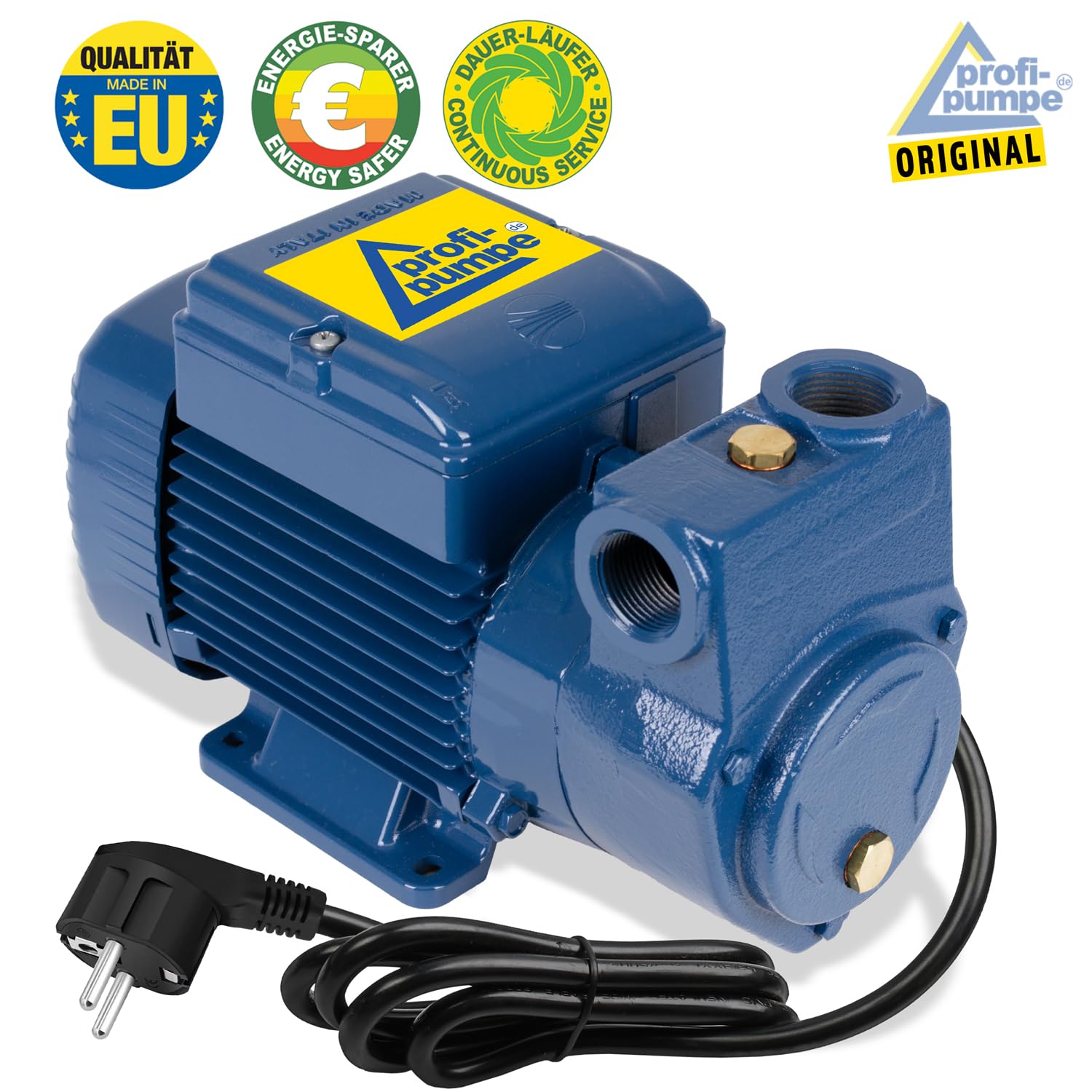 Profi-Pumpe® DeLuxe CKm 370 | Estación de Trasvase 230V Silenciosa | Kit con Pistola de Aluminio y 6m de Manguera | Caudal 2.400 l/h y Elevación 35m | Calidad Europea