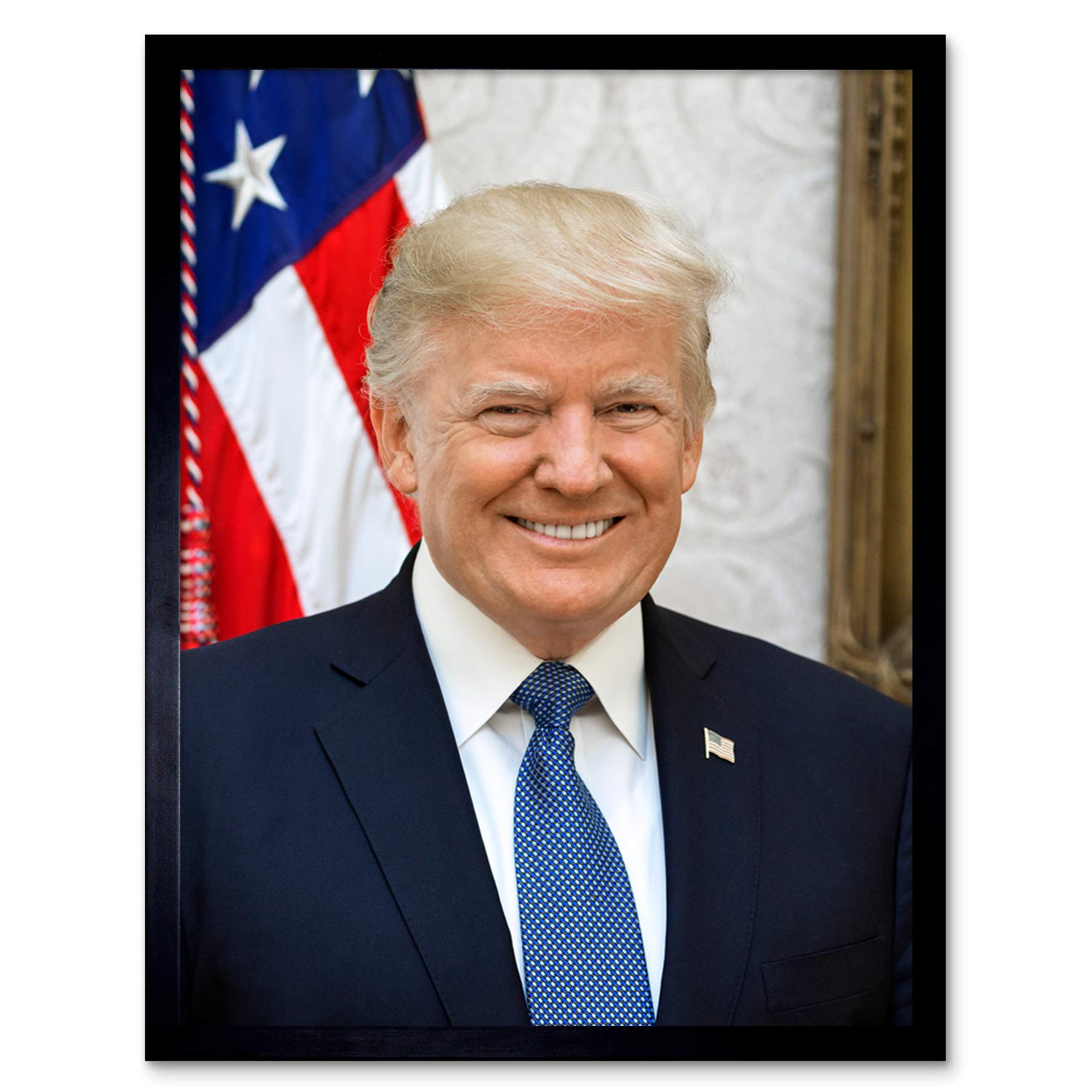 Artery8 Craighead Portrait US President Donald Trump Photo Art Print Framed Poster Wall Decor 12x16 inch
