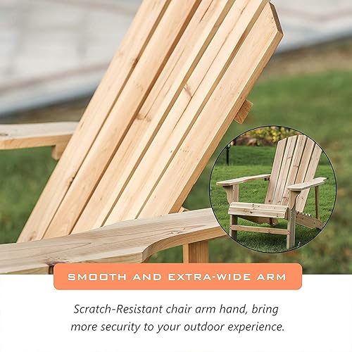 Miniatura 5 de LOKATSE HOME - Sillas de madera estilo Adirondack para exteriores, color natural