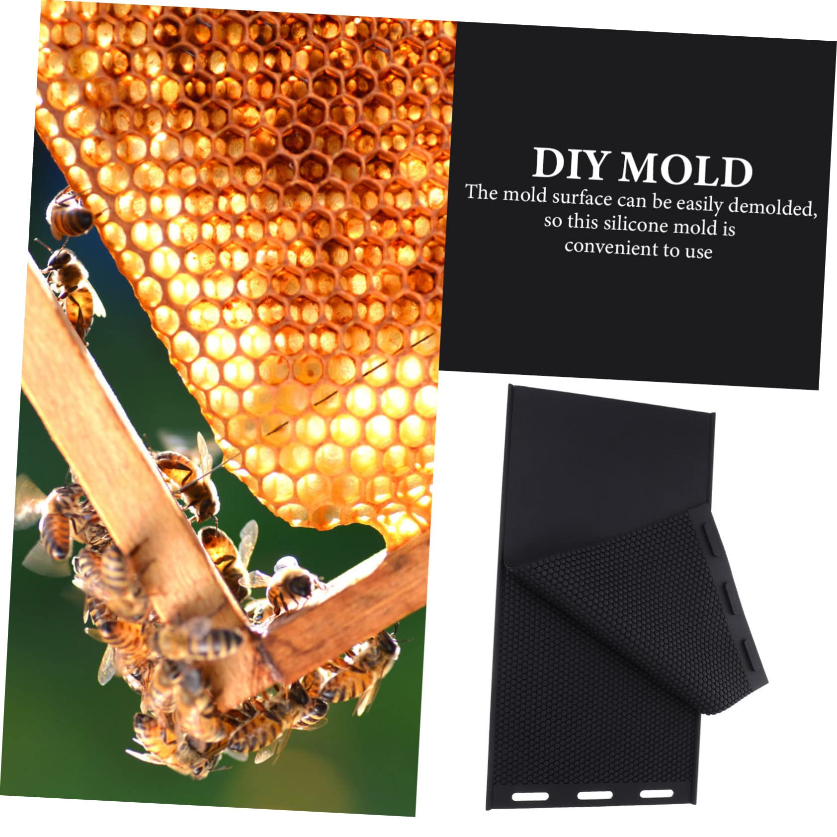 Foglio di Silicone Nero per Cera D'api, Stampo a Nido D'ape | DIY Manuale per Principianti e Professionisti, Pratico e Facile da Riporre, Accessorio per Uso Creativo