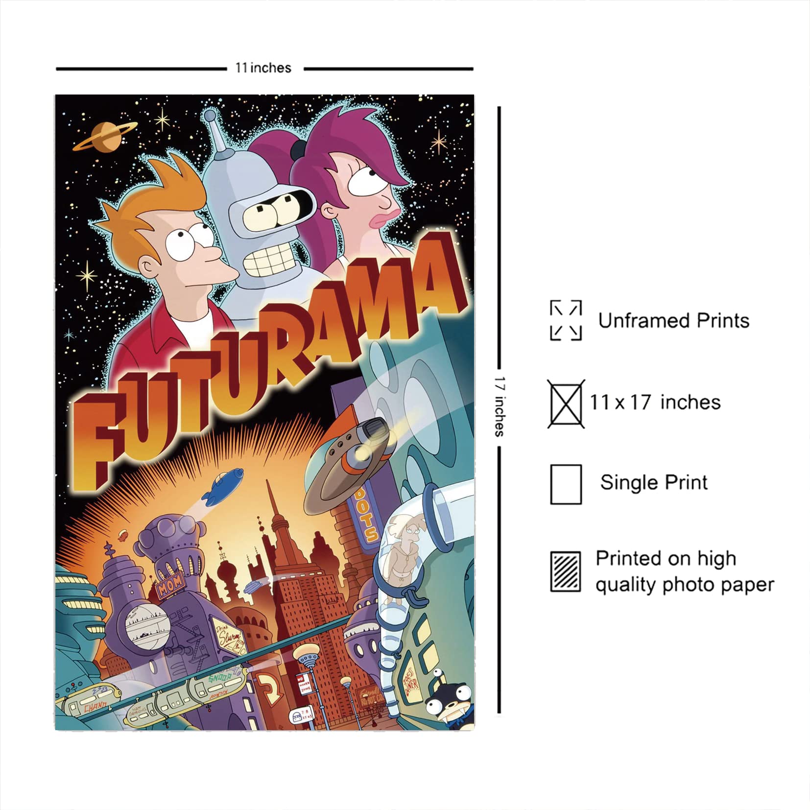 Amazon.com: XIHOO Christ-EZ Anime Cartoons Futurama Wall Art Print