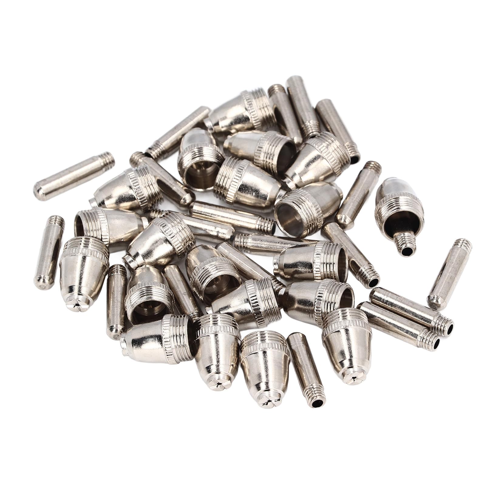 Juego de consumibles para antorcha cortadora de plasma de 54 piezas, compatible con pistolas de soldadura AG60 SG55, boquillas de electrodos de latón y copas protectoras de
