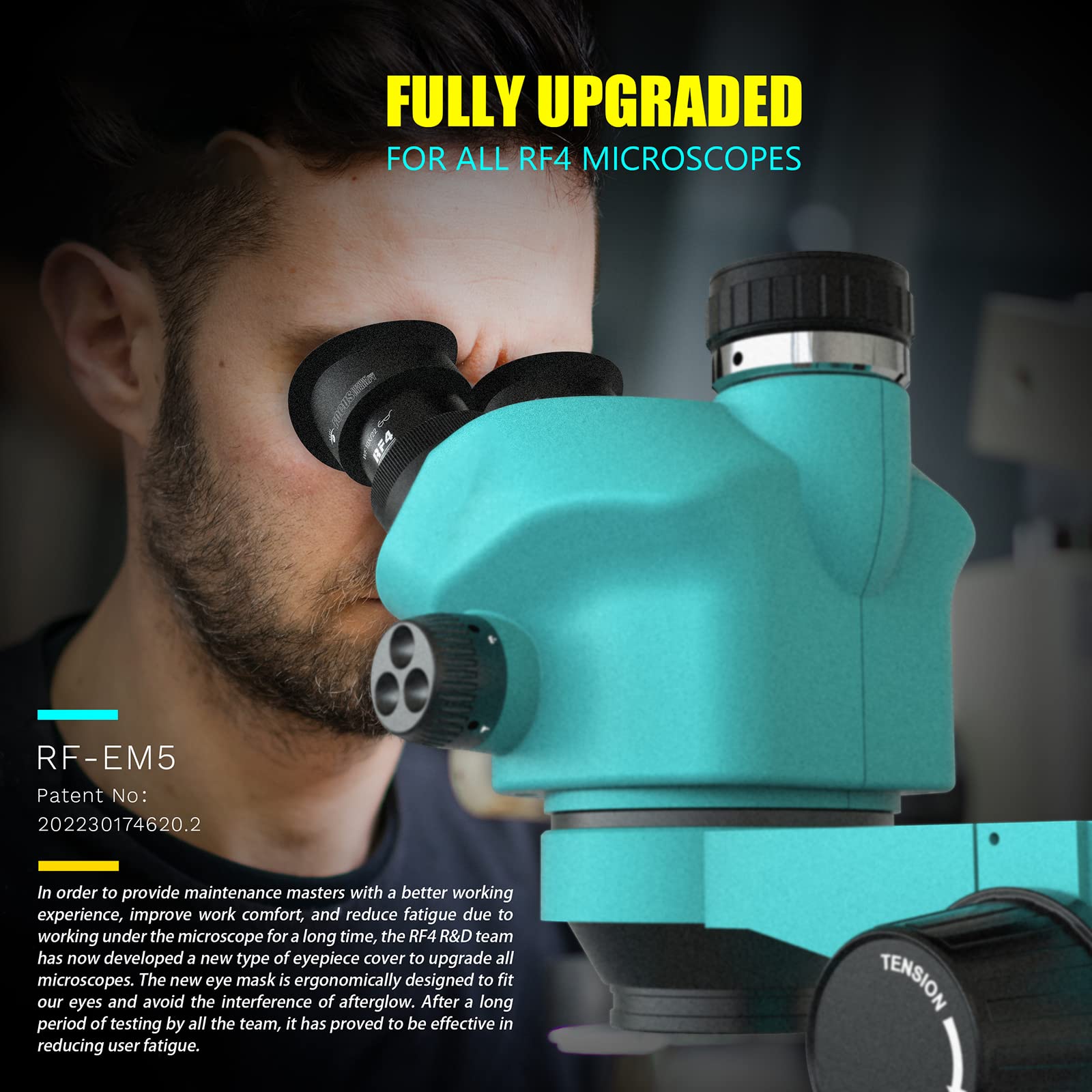 Cabezal de microscopio trinocular 7-50X Simul Focal Continuo Zoom Microscopio estéreo, Microscopio Binocular Compuesto, Ocular Gran Angular HD con 144 Fuente de luz LED Ajustable