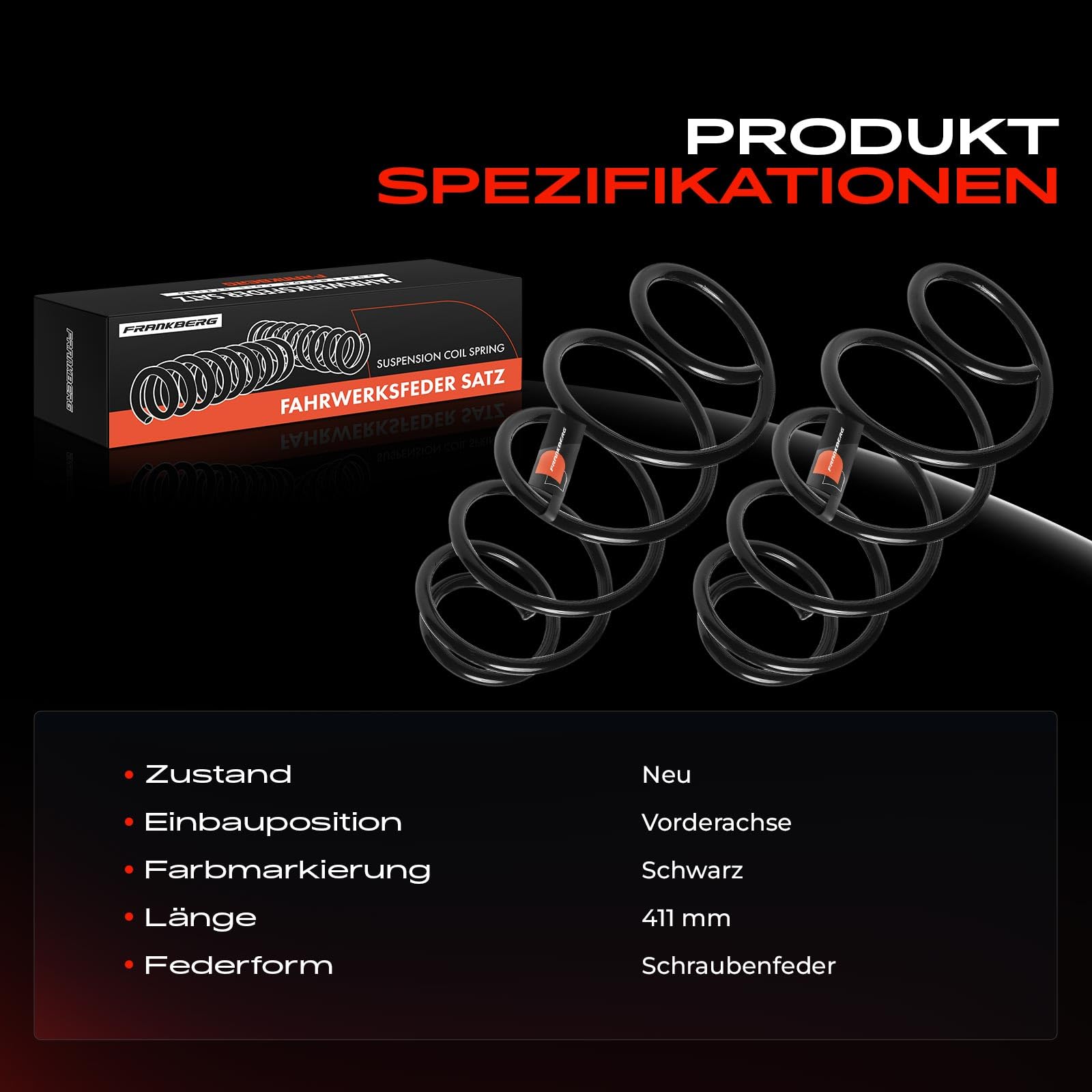Frankberg 2x Federn Fahrwerksfeder Vorderachse 5002PK