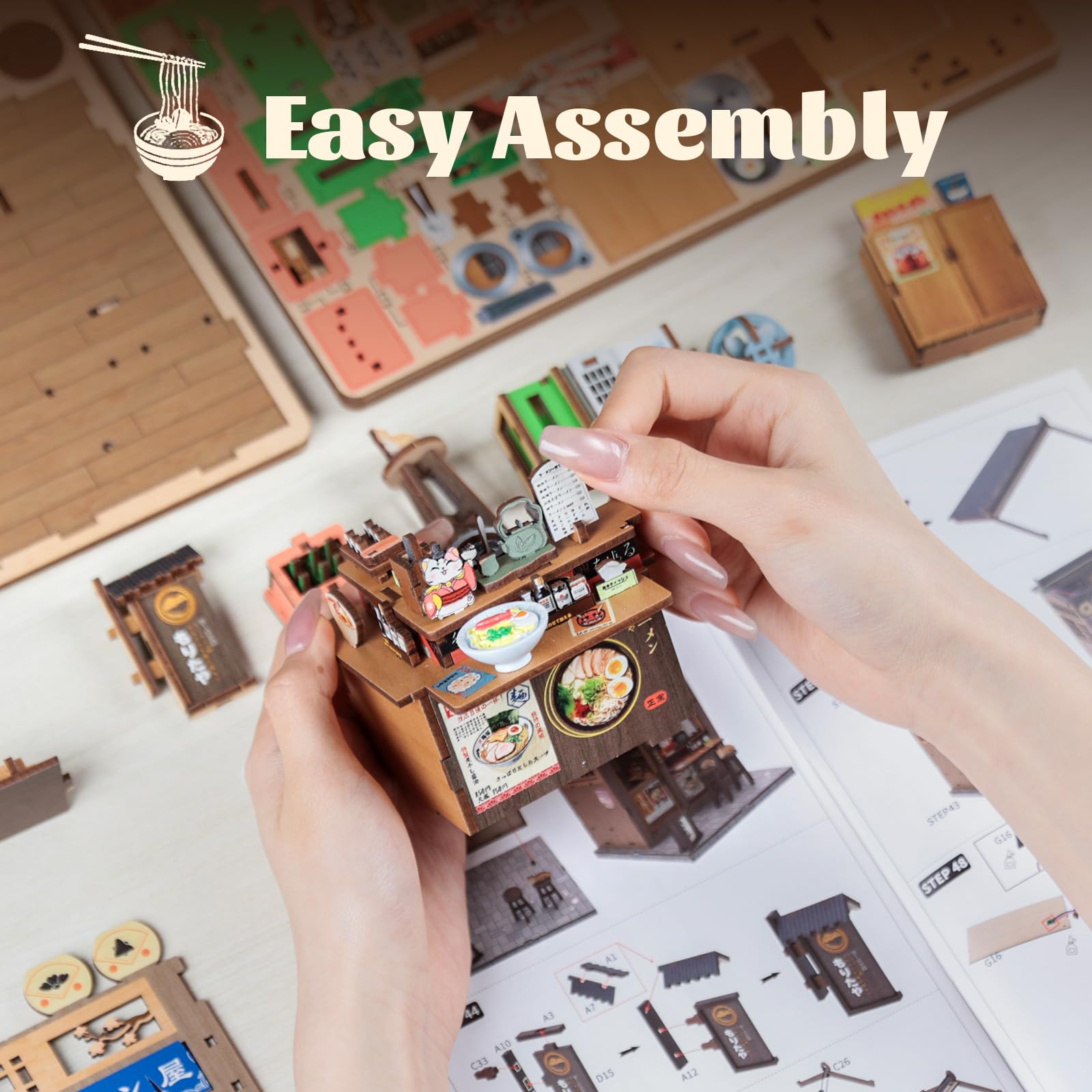 Fsolis Book Nook Japan, Modèle de Maison de poupée pour Adolescents à partir de 14 Ans - Présentoir décoratif pour bibliothèque et décoration d'intérieur - Cadeau créatif pour Les Jeunes bricoleurs