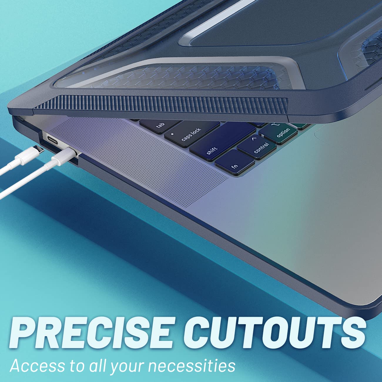 Custodia Hybird compatibile per MacBook Pro 16" 2019, guscio rigido classico in PC a nido d'ape + custodia in TPU con cavalletto pieghevole
