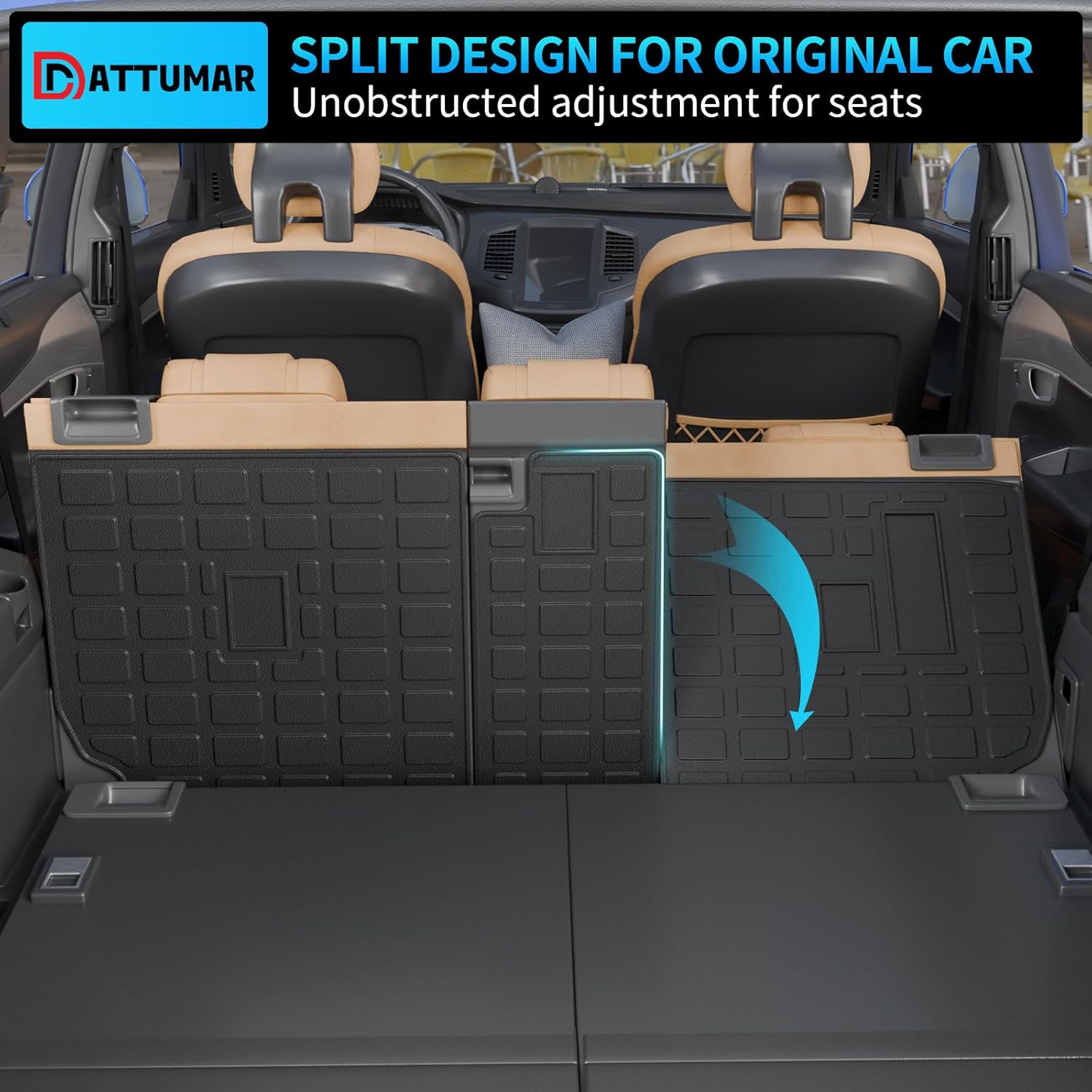 Back Seat Cover Compatible with 2010-2024 Toyota 4 Runner 7 Seat Kick Mats TPE All Weather Back Seat Cover Protector 2023 4Runner 7-Seater Accessories (2nd Row Backrest Mats)
