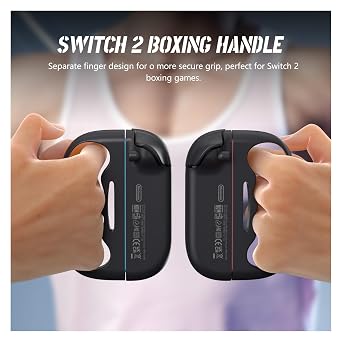 ECHZOVE Switch 2 Boxing Grips for Fighting GamesErgonomic Handle for Better Control & Comfort, Perfect for Switch 2 Boxing Games, Must-Have Switch 2 Accessories for Joy-Con Controllers(Black)