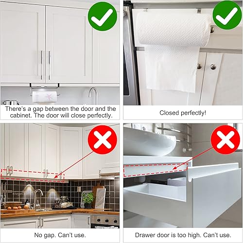 Miniatura 5 de Numola - Toallero de papel debajo de gabinetes colgador de papel colgante de 14 pulgadas y sin taladrar para gabinetes de cocina estante de baño