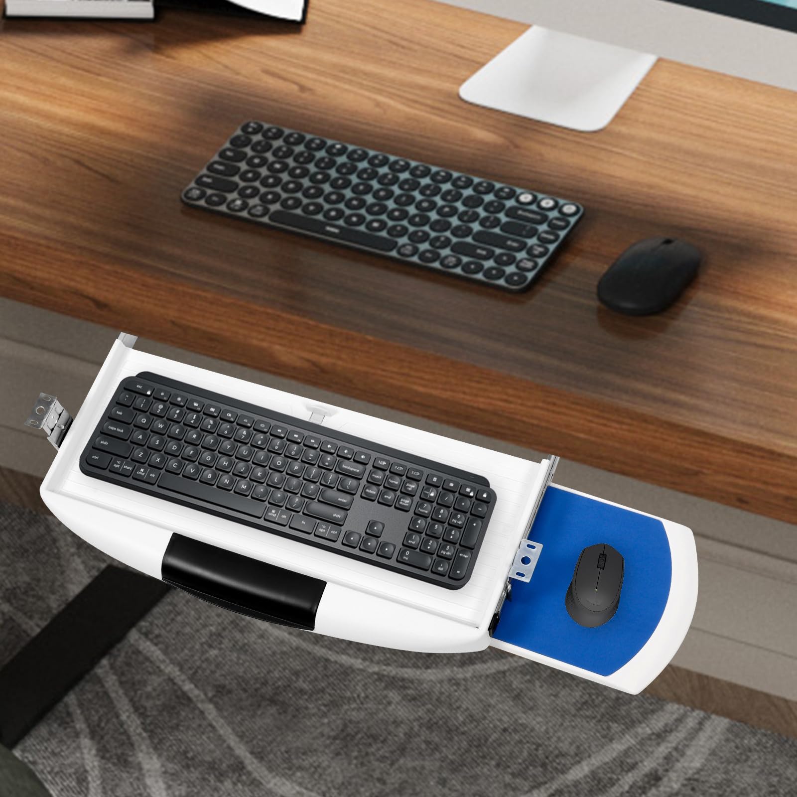 Toyvian Ausziehbare Tastaturablage unter Schreibtisch, Verstellbar