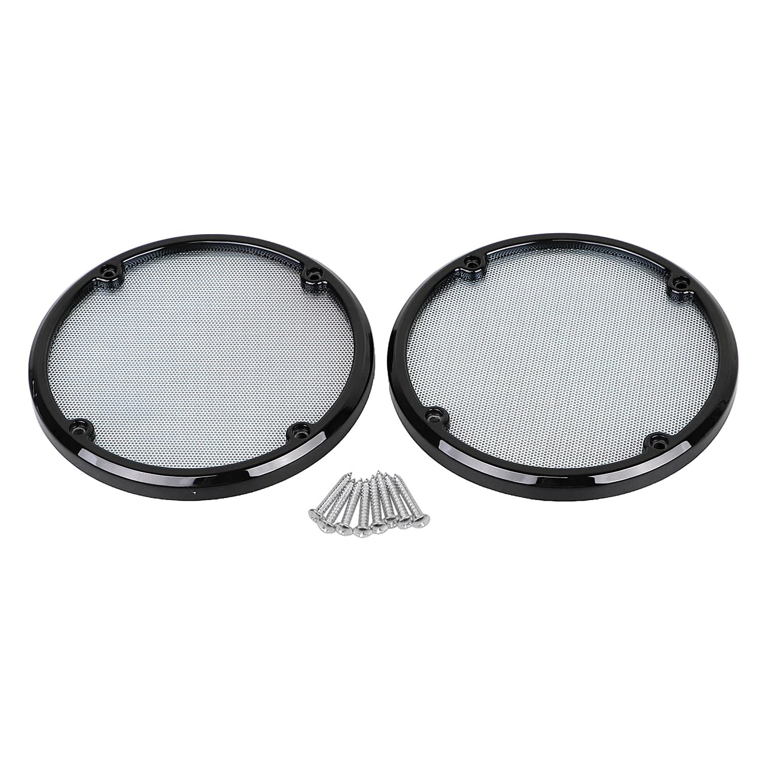 Chrome+Black Rear Speaker Trim Grills Mesh Covers Fit for Harley Road Tri Electra Glide Ultra Classic Ultra Limited 2014-2023