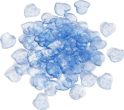 Miniatura 150 de Craftdady Dijes de cuentas de hojas de arce transparentes, colgantes colgantes de adorno para colgar, bonitos dijes para collares, pulseras, Hoja