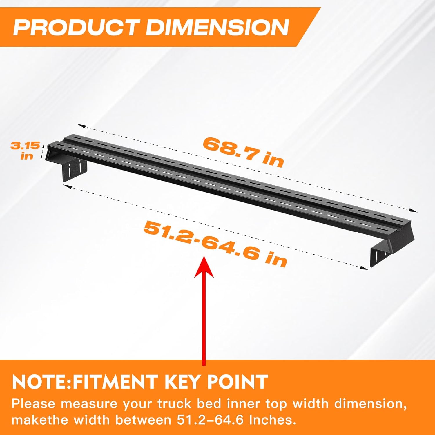 SYHVU Low Profile Truck Bed Rack - 900 lbs Capacity Adjustable Cargo Cross Bars, Heavy Duty Steel Universal Truck Rack for Silverado, Ford F-150, Ram, Tacoma, Tundra, Sierra, Frontier, JT