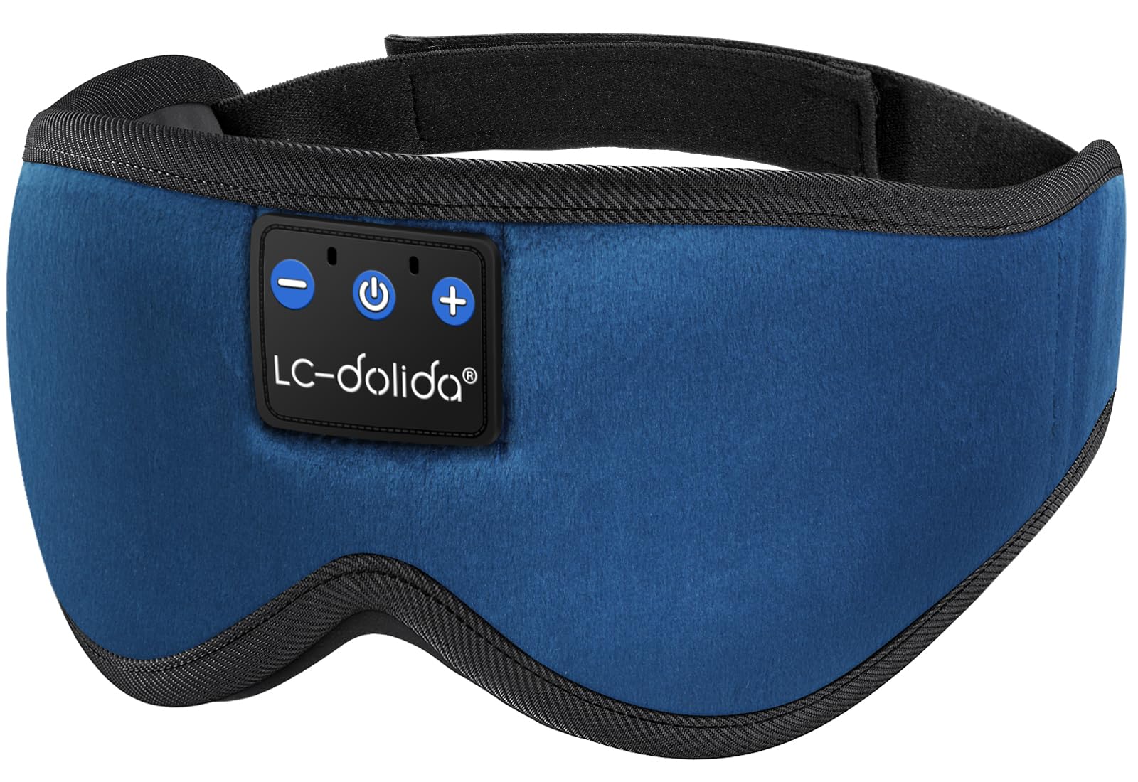 LC-dolida Masque de Sommeil avec écouteurs Bluetooth V5.4, Masque de Nuit Sans Fil peut Jouer 15 Heures Casque de Sommeil Bluetooth pour les Voyages,la Sieste, le Travail Posté