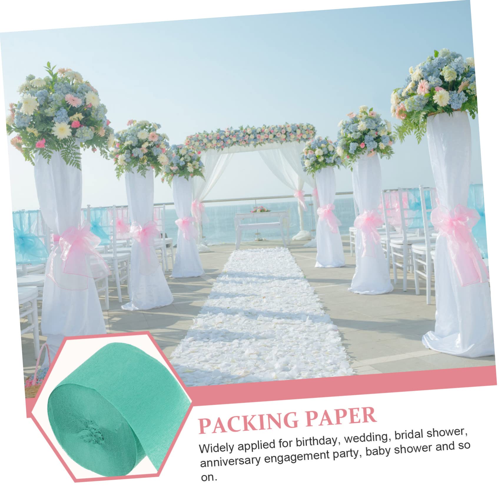 SEWACC 32rouleaux Papier Crépon Décorations Pour Anniversaire Mariage Et Fêtes Accessoires De Fête Papier à Découper Tordre