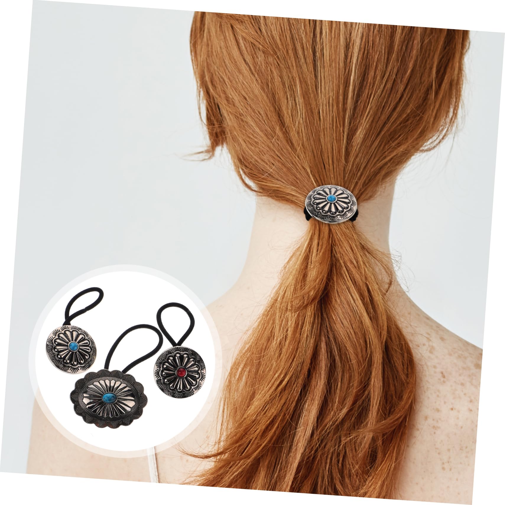 15piezas Coleteros Para Mujer Soporte Elástico Retro Para Coletas Accesorios De Cabello Vintage Detalle Metálico Para Ocasiones