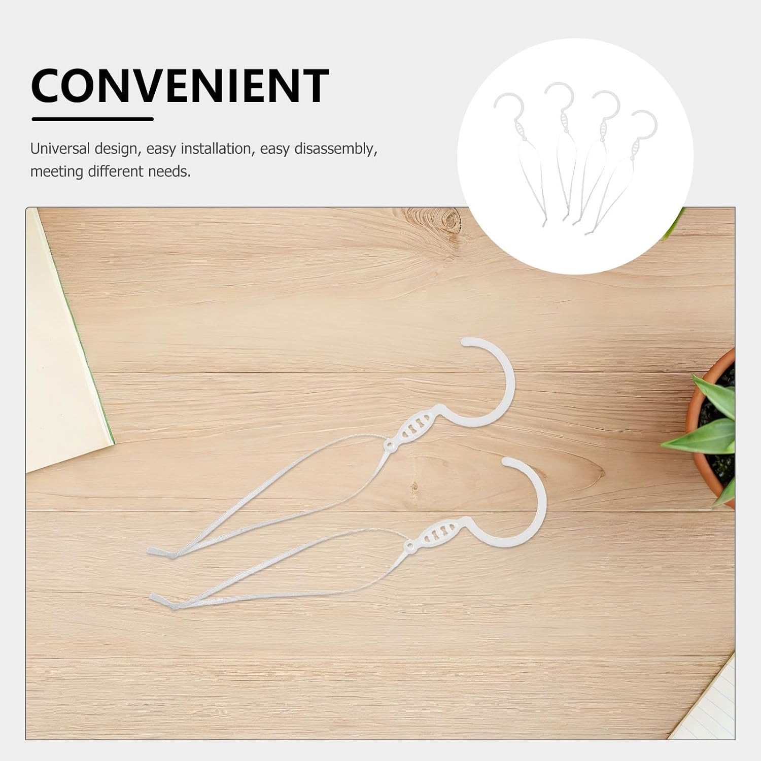Mosquito Net Hooks with Stable Support and Universal Compatibility Plastic 50pcs White for Bed Curtains and Canopy Nets for Cradle and Bedroom Decor