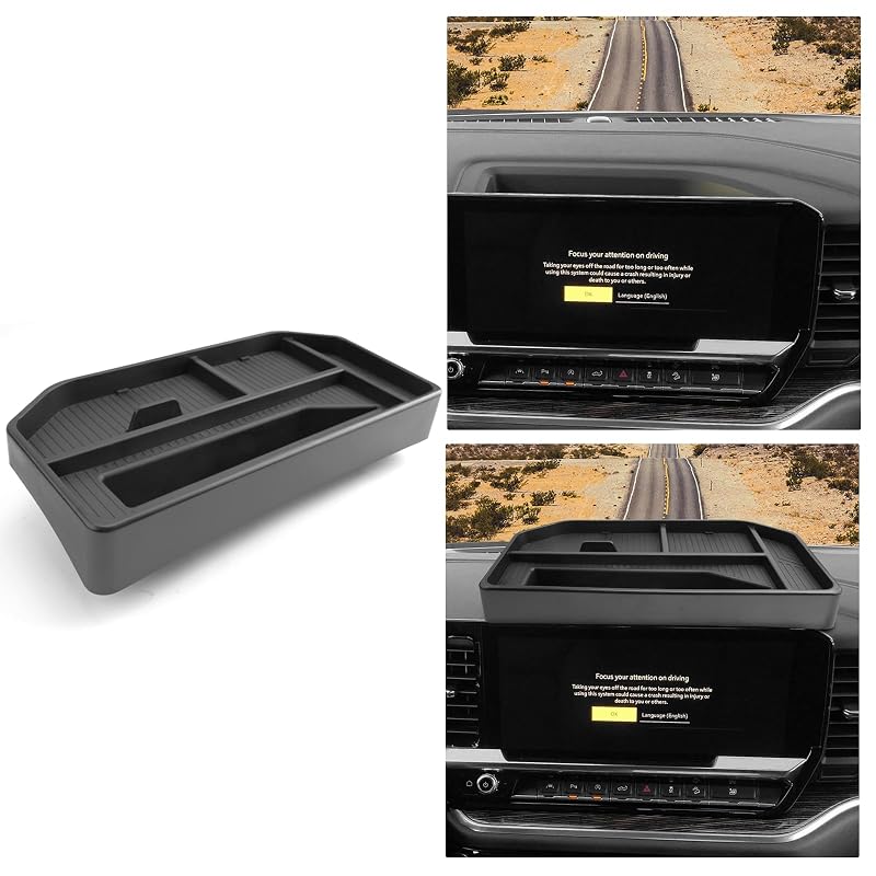 Organizador de Console Central para Tela de 13,4" em ABS e PVC WEIPIN compatível com Silverado e Sierra 1500 2022–2026 e Silverado 2500HD/3500HD 2024–2026