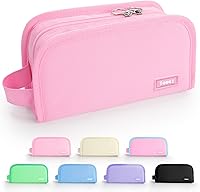 Vista 12 de Sooez Estuche para lápices de amplia apertura, bolsa con cremallera de gran capacidad, bolsa estética, suministros escolares, organizador compacto