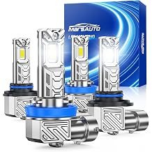 Marsauto 9005 H11 LED Bulbs Combo, IP68 Plug and Play, Pack of 4