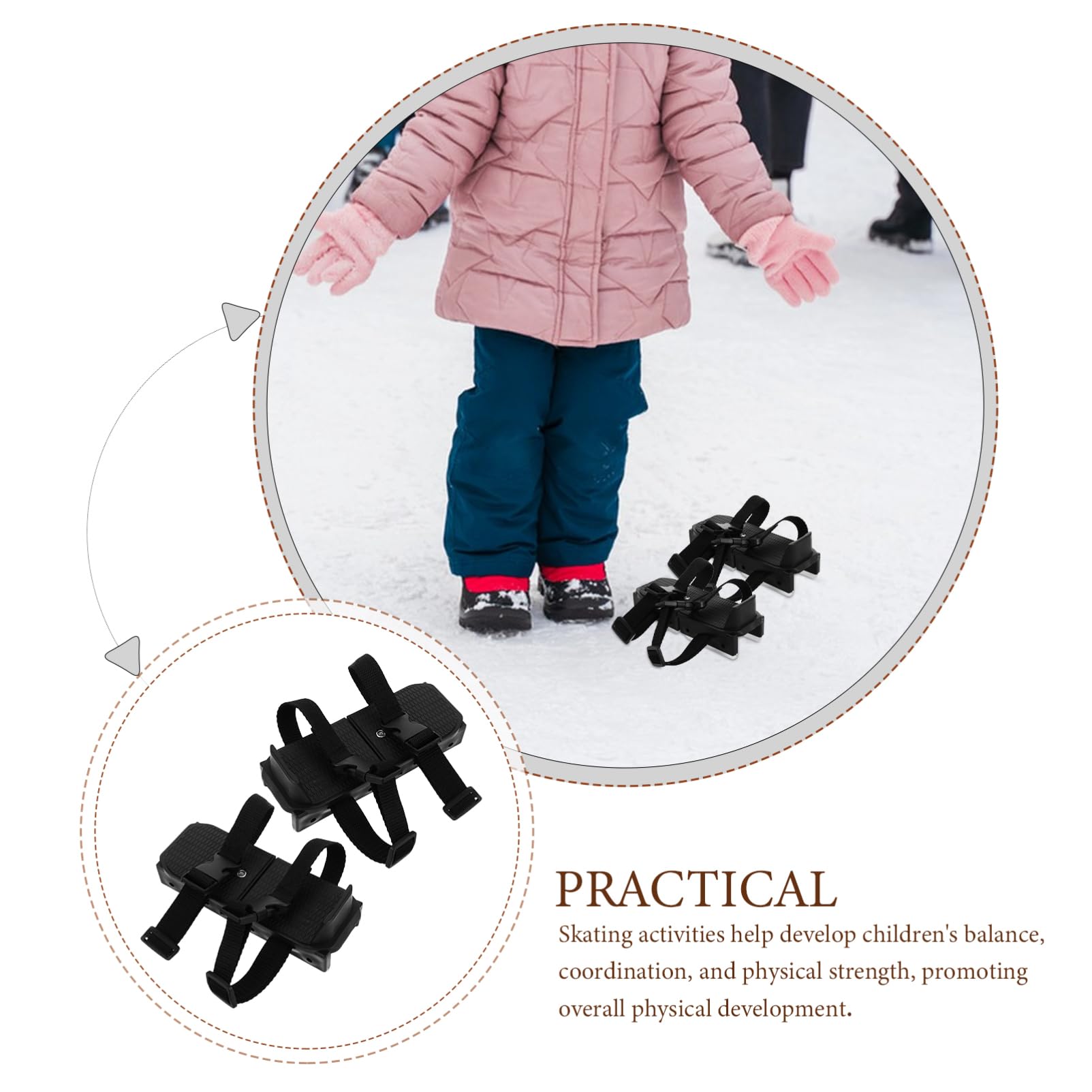Mipcase Patinetes De Hockey 1 Par De Zapatillas De Patinaje Ajustables Patines De Hielo para Niños Estacas De Hielo Simples