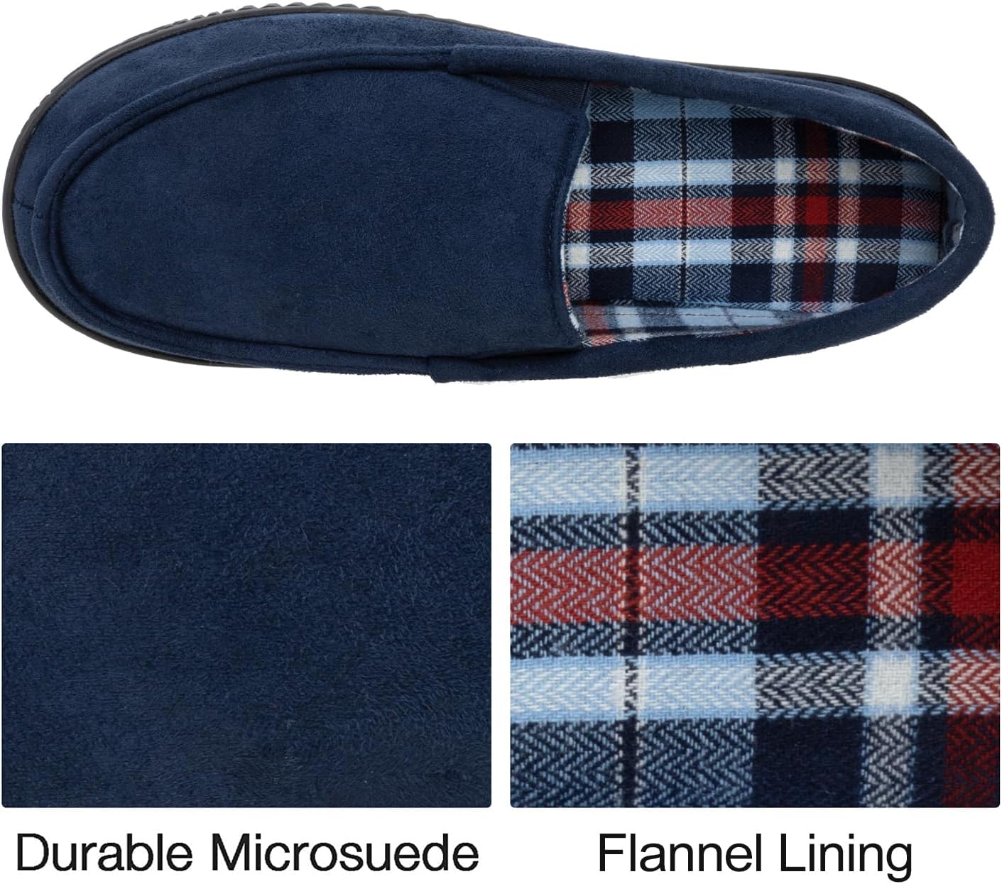 RockDove Men's Alexander Flannel Lined Loafer Slipper - Image 3