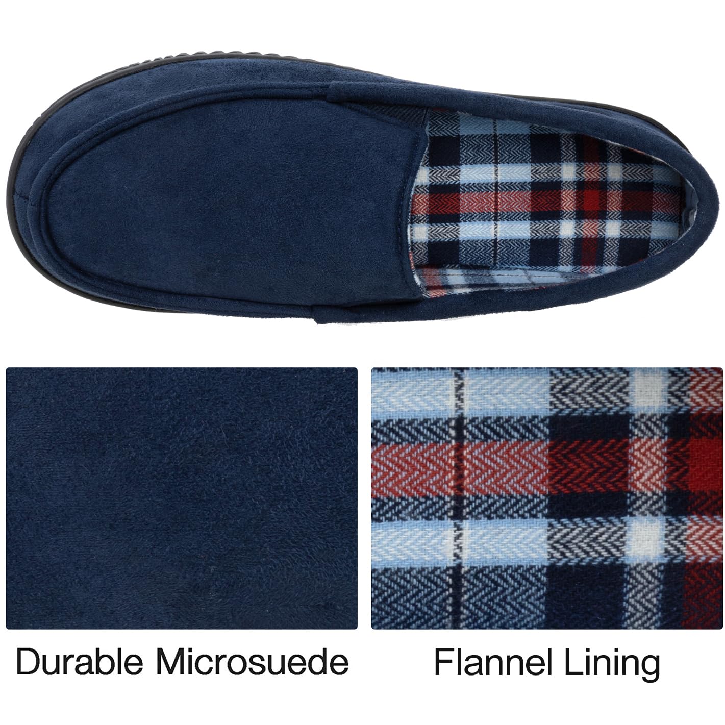 RockDove Zapatilla de Casa Loafer Forrada con Franela para Hombre