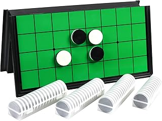 WONZOM マグネット式 リバーシ 日本語説明書付き オセロ 定番テーブルゲーム 折り畳み 収納便利 持ち運びしやすい ストレス解消 暇つぶし 磁石