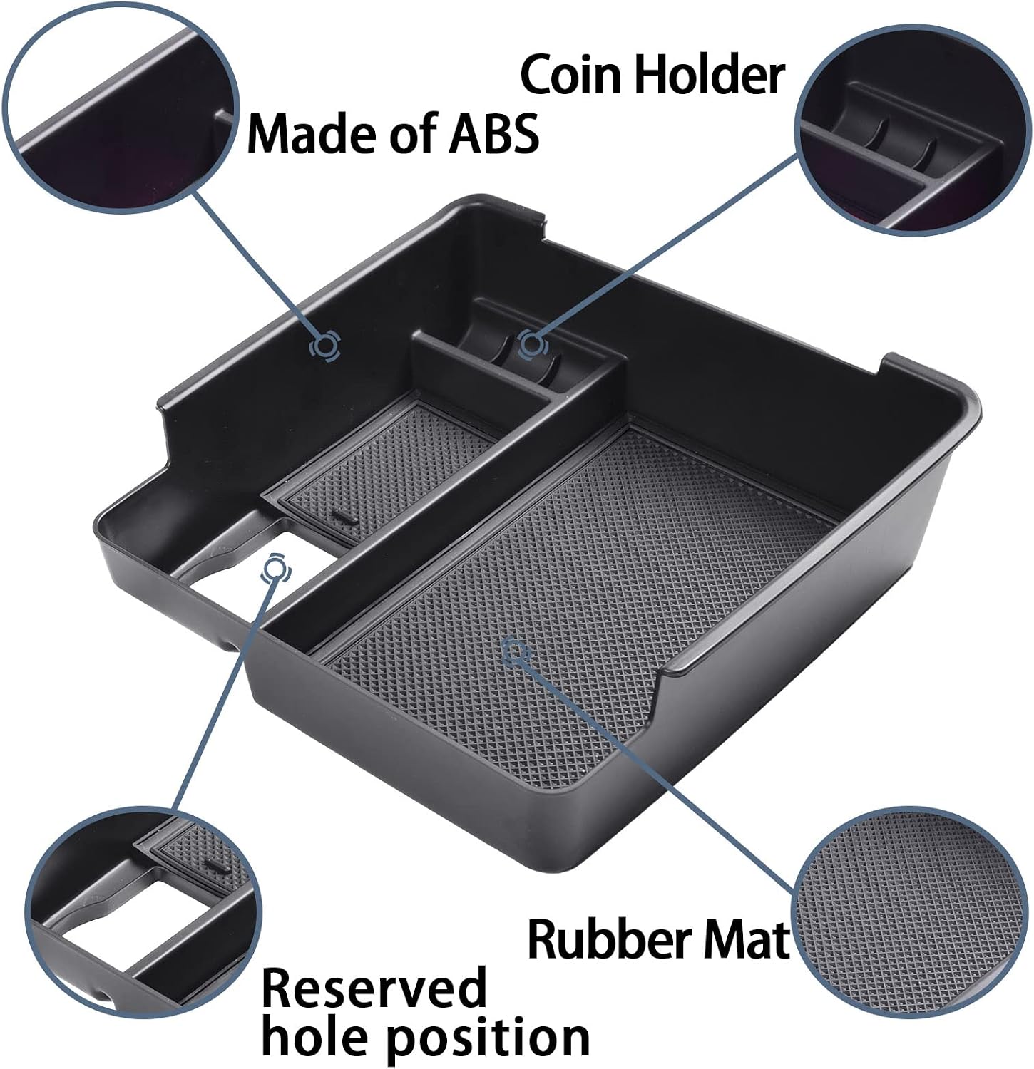 EDBETOS Center Console Organizer Tray Compatible with Nissan Frontier 2022 2023 2024 2025 2026 Pickup Truck Accessories Interior Secondary Armrest Storage Box Insert Tray, USB Cable Hole