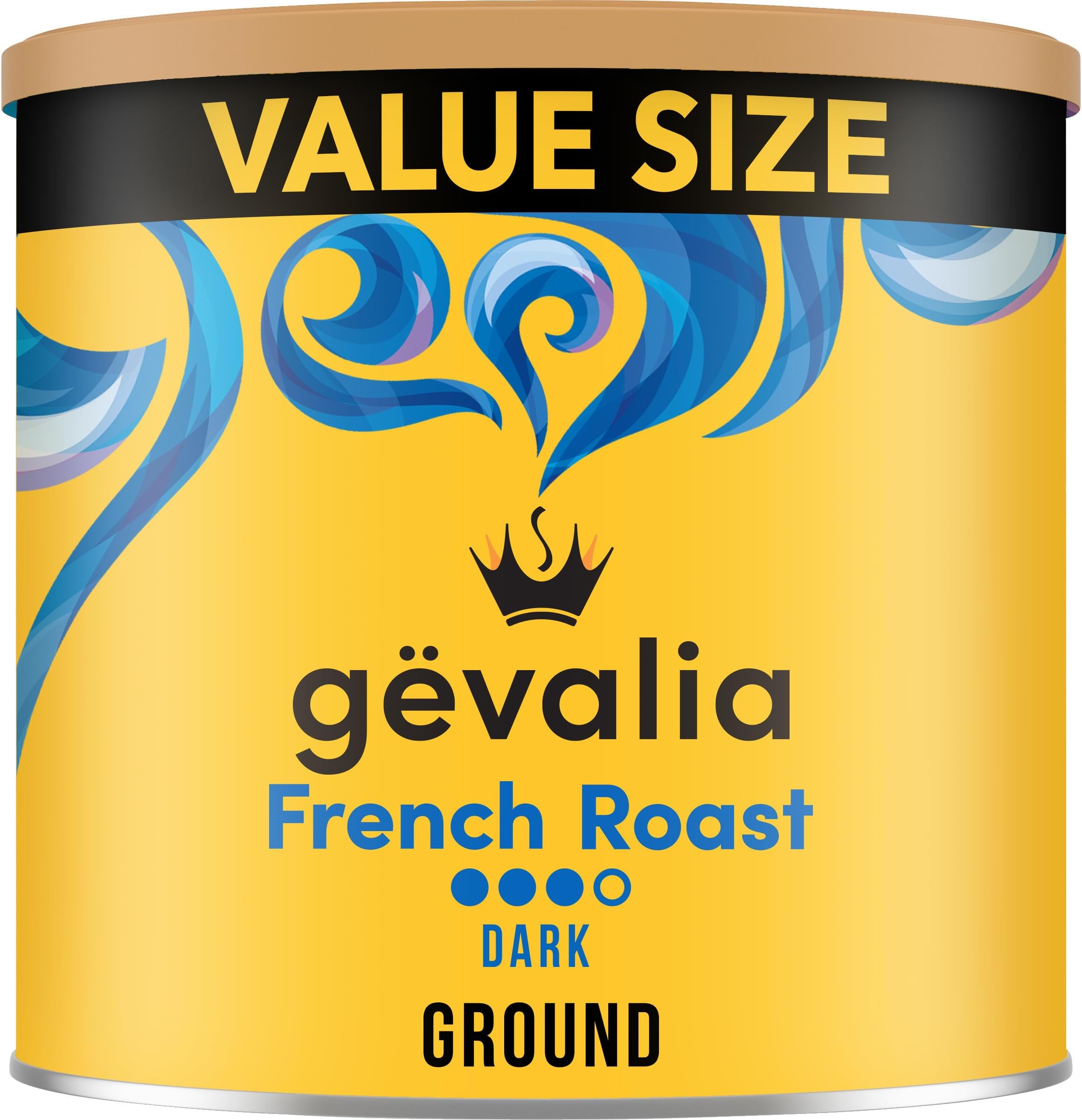 Gevalia French Roast Dark Roast Ground Coffee, 27.6 oz Canister