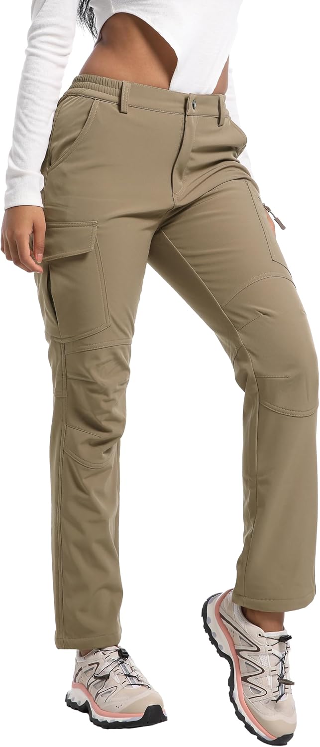 Fleece-Lined Waterproof Women’s Ski Pants for Winter Hiking