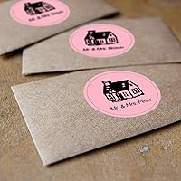 Vista 6 de Etiquetas térmicas directas circulares rosas de 2 pulgadas, calcomanías térmicas directas redondas autoadhesivas, etiquetas adhesivas multiusos