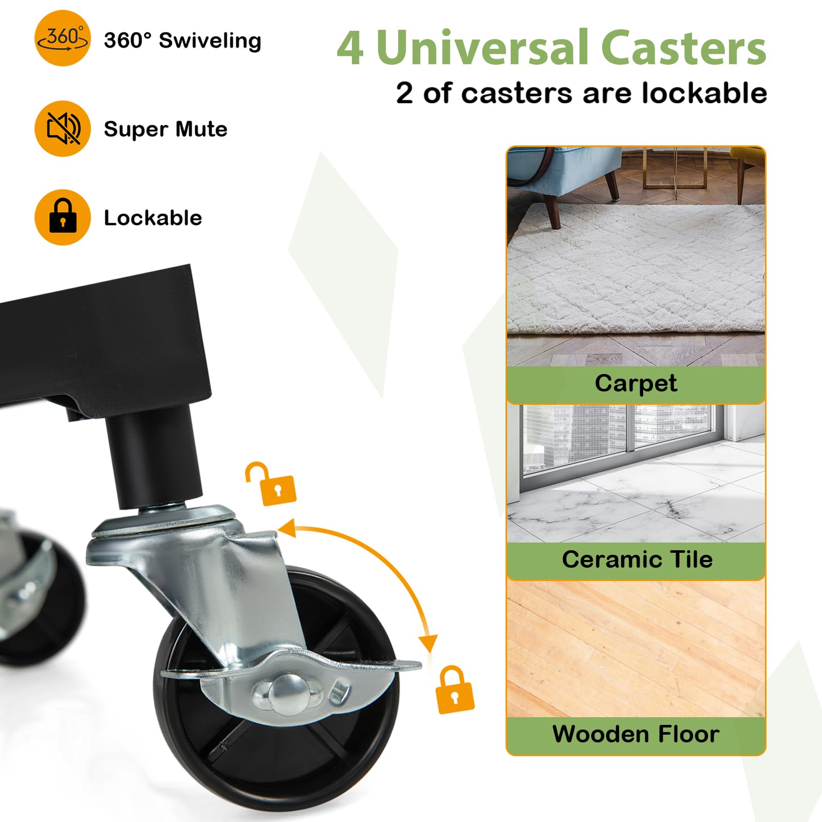 Carrello portautensili pieghevole con ruote di bloccaggio Heavy-Du Metal Sto per Ga e Worhop Utili Rolling Cart per strumenti e forniture