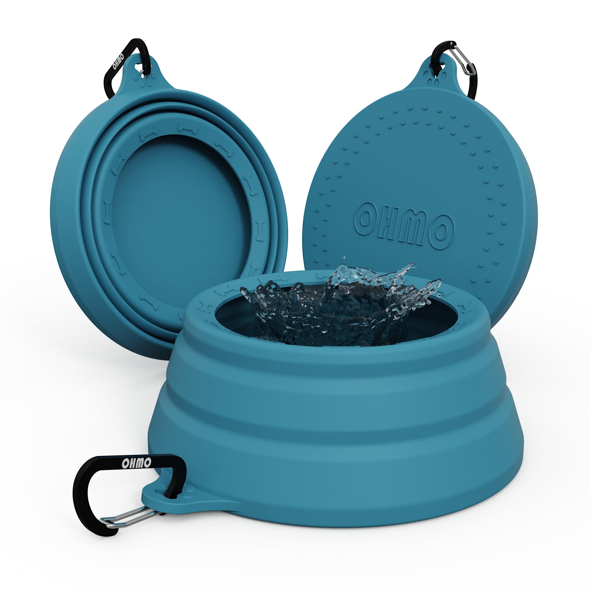 OHMO Spill Proof Collapsible Dog Water Bowl 24oz for Cars, No Splash Portable Bowls for Dog Travel, Pet Essentials for Road Trips, Cat Travel Accessories